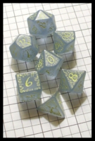 Dice : Dice - Dice Sets - Q Workshop Elven II Clear Blue with Yellow - Ebay Aug 2012